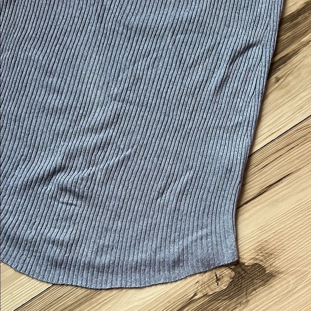 Blue Asymmetrical Ribbed Camisole - Picture 2 of 6
